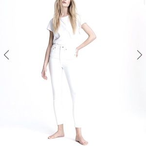 Rag and bone Nina high rise skinny jeans. White. Size 26.